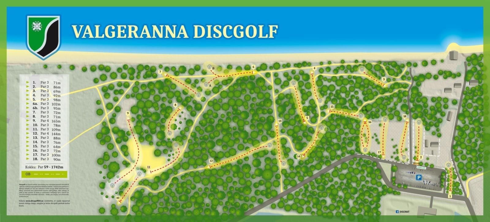 Дорожка для диск-гольфа в Валгеранна