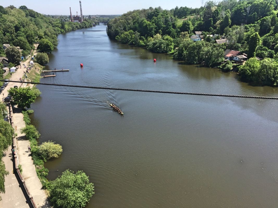 Пешеходный подвесной мост через Тетерев