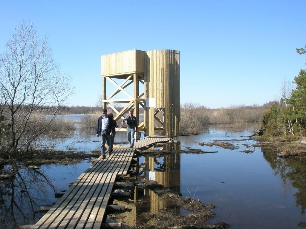 Башня наблюдения за птицами с видом на залив Линнулахт