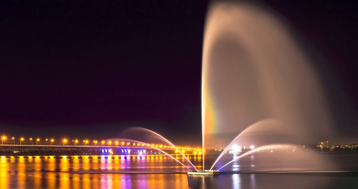 Фонтан Белый лебедь в Днепре